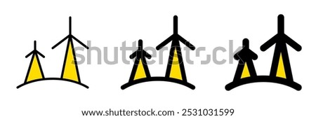 Editable windmill, wind energy, wind tower vector icon. Environment, ecology, eco-friendly. Part of a big icon set family. Perfect for web and app interfaces, presentations, infographics, etc