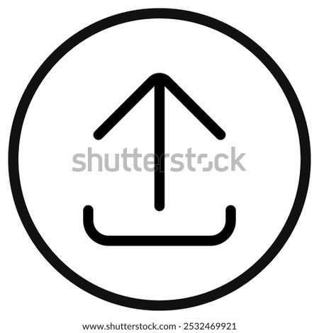 Editable vector arrow upload icon. Black, line style, transparent white background. Part of a big icon set family. Perfect for web and app interfaces, presentations, infographics, etc