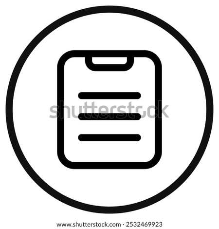 Editable vector file clipboard paste icon. Black, line style, transparent white background. Part of a big icon set family. Perfect for web and app interfaces, presentations, infographics, etc