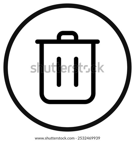 Editable vector delete trash recycle bin icon. Black, line style, transparent white background. Part of a big icon set family. Perfect for web and app interfaces, presentations, infographics, etc