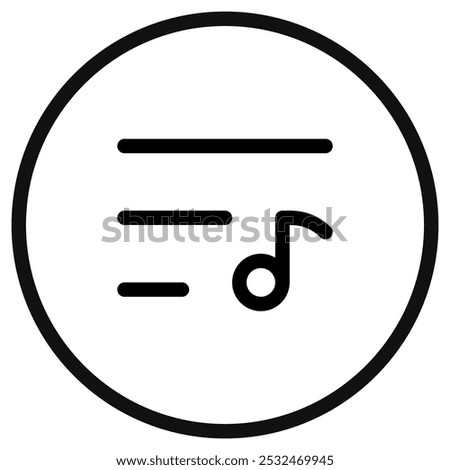 Editable vector music playlist icon. Black, transparent white background. Part of a big icon set family. Perfect for web and app interfaces, presentations, infographics, etc