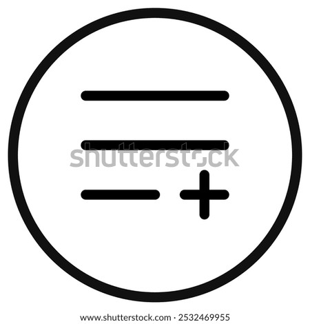 Editable vector add to playlist row icon. Black, transparent white background. Part of a big icon set family. Perfect for web and app interfaces, presentations, infographics, etc