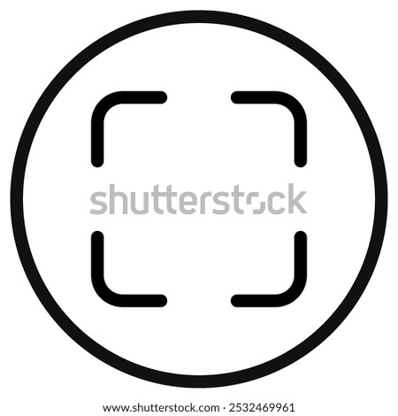 Editable vector fullscreen scan screenshot icon. Black, transparent white background. Part of a big icon set family. Perfect for web and app interfaces, presentations, infographics, etc