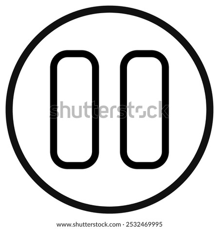 Editable vector pause button icon. Black, transparent white background. Part of a big icon set family. Perfect for web and app interfaces, presentations, infographics, etc