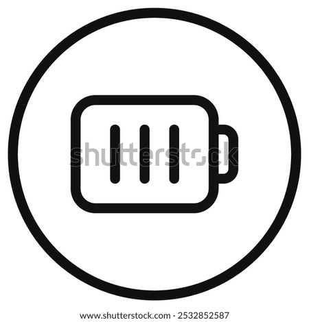 Editable vector battery icon. Black, line style, transparent white background. Part of a big icon set family. Perfect for web and app interfaces, presentations, infographics, etc