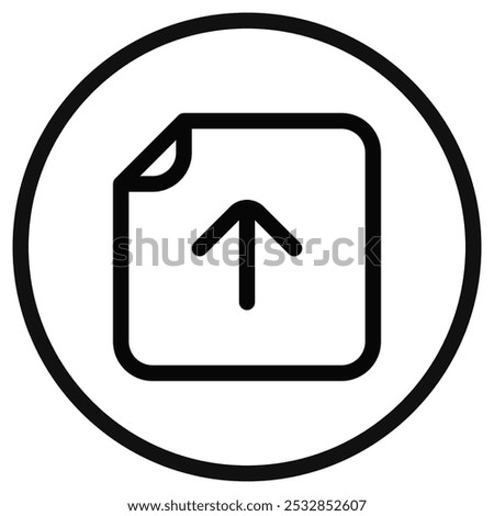 Editable vector upload file icon. Black, line style, transparent white background. Part of a big icon set family. Perfect for web and app interfaces, presentations, infographics, etc