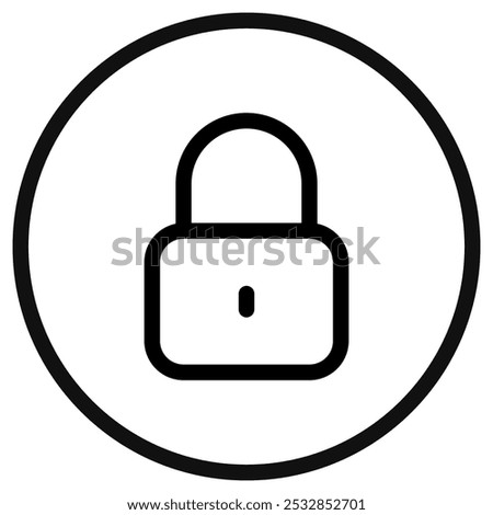 Editable vector lock padlock encryption password icon. Black, line style, white background. Part of a big icon set family. Perfect for web and app interfaces, presentations, infographics, etc