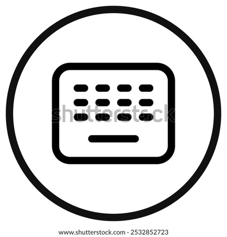 Editable vector wireless keyboard icon. Black, line style, transparent white background. Part of a big icon set family. Perfect for web and app interfaces, presentations, infographics, etc