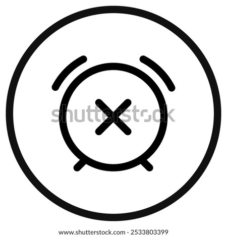 Editable vector turn off, close, delete alarm icon. Black, line style, transparent white background. Part of a big icon set family. Perfect for web and app interfaces, presentations, infographics, etc