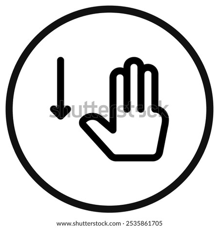 Editable three fingers swipe down vector icon. Part of a big icon set family. Perfect for web and app interfaces, presentations, infographics, etc