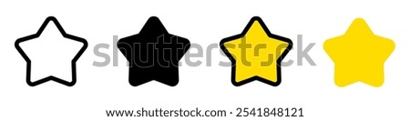 Editable vector star favorite bookmark icon. Black, line style, transparent white background. Part of a big icon set family. Perfect for web and app interfaces, presentations, infographics, etc