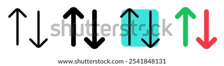 Editable vector arrows data transfer icon. Black, line style, transparent white background. Part of a big icon set family. Perfect for web and app interfaces, presentations, infographics, etc