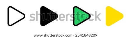 Editable vector right triangle arrow icon. Black, transparent white background. Part of a big icon set family. Perfect for web and app interfaces, presentations, infographics, etc