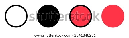 Editable vector record button icon. Black, transparent white background. Part of a big icon set family. Perfect for web and app interfaces, presentations, infographics, etc