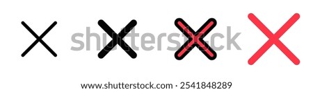 Vector cross multiply close remove mark icon. Perfect for app and web interfaces, infographics, presentations, marketing, etc.