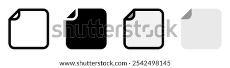 Editable vector blank empty file icon. Black, line style, transparent white background. Part of a big icon set family. Perfect for web and app interfaces, presentations, infographics, etc