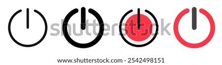 Editable vector power switch icon. Black, line style, transparent white background. Part of a big icon set family. Perfect for web and app interfaces, presentations, infographics, etc