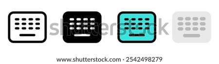 Editable vector wireless keyboard icon. Black, line style, transparent white background. Part of a big icon set family. Perfect for web and app interfaces, presentations, infographics, etc