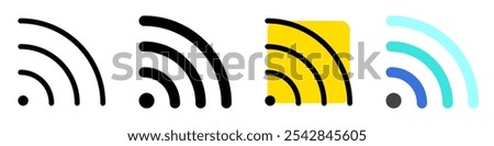 Editable vector wifi signal icon. Black, line style, transparent white background. Part of a big icon set family. Perfect for web and app interfaces, presentations, infographics, etc