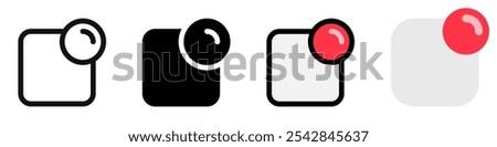 Editable vector notification icon. Black, line style, transparent white background. Part of a big icon set family. Perfect for web and app interfaces, presentations, infographics, etc