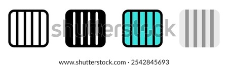 Editable vector column view icon. Black, line style, transparent white background. Part of a big icon set family. Perfect for web and app interfaces, presentations, infographics, etc