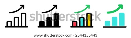 Editable bar chart, investment profit vector icon. Part of a big icon set family. Perfect for web and app interfaces, presentations, infographics, etc