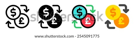 Editable currency exchange vector icon. Part of a big icon set family. Finance, business, investment, accounting. Perfect for web and app interfaces, presentations, infographics, etc