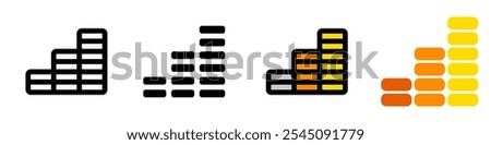 Editable coin stack, bar chart vector icon. Part of a big icon set family. Finance, business, investment, accounting. Perfect for web and app interfaces, presentations, infographics, etc