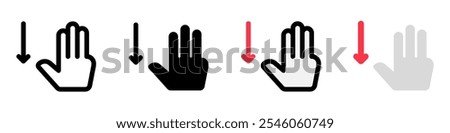 Editable three fingers swipe down vector icon. Part of a big icon set family. Perfect for web and app interfaces, presentations, infographics, etc