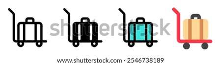 Editable baggage trolley, baggage cart vector icon. Part of a big icon set family. Perfect for web and app interfaces, presentations, infographics, etc