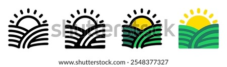 Editable sunrise, morning vector icon. Farm, field, nature, landscape. Part of a big icon set family. Perfect for web and app interfaces, presentations, infographics, etc