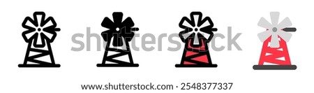 Editable windmill vector icon. Farm, building, structure. Part of a big icon set family. Perfect for web and app interfaces, presentations, infographics, etc