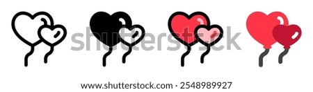 Editable hearts balloon vector icon. Wedding, valentine, love, celebration. Part of a big icon set family. Perfect for web and app interfaces, presentations, infographics, etc