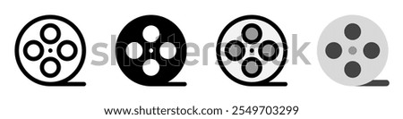 Editable film reel, movie roll vector icon. Movie, cinema, entertainment. Part of a big icon set family. Perfect for web and app interfaces, presentations, infographics, etc