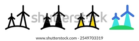 Editable windmill, wind energy, wind tower vector icon. Environment, ecology, eco-friendly. Part of a big icon set family. Perfect for web and app interfaces, presentations, infographics, etc