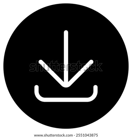 Editable vector download arrow icon. Black, line style, transparent white background. Part of a big icon set family. Perfect for web and app interfaces, presentations, infographics, etc