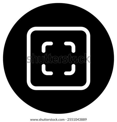 Editable vector scan select all icon. Black, line style, transparent white background. Part of a big icon set family. Perfect for web and app interfaces, presentations, infographics, etc