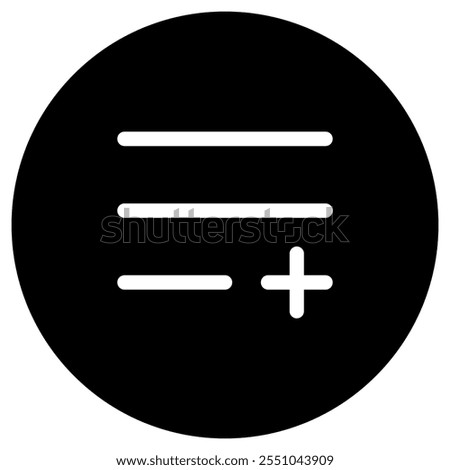 Editable vector add to playlist row icon. Black, transparent white background. Part of a big icon set family. Perfect for web and app interfaces, presentations, infographics, etc