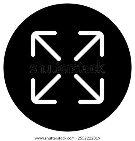 Editable vector enter full screen icon. Black, line style, transparent white background. Part of a big icon set family. Perfect for web and app interfaces, presentations, infographics, etc