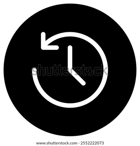 Editable vector history, turn back time icon. Black, line style, transparent white background. Part of a big icon set family. Perfect for web and app interfaces, presentations, infographics, etc