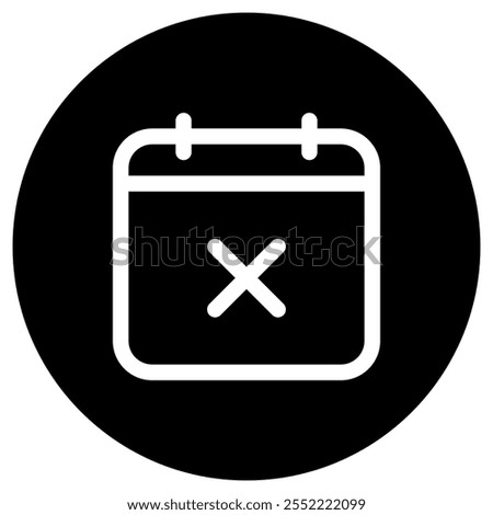 Editable vector delete calendar event icon. Black, line style, transparent white background. Part of a big icon set family. Perfect for web and app interfaces, presentations, infographics, etc