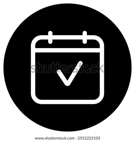 Editable vector check calendar event icon. Black, line style, transparent white background. Part of a big icon set family. Perfect for web and app interfaces, presentations, infographics, etc