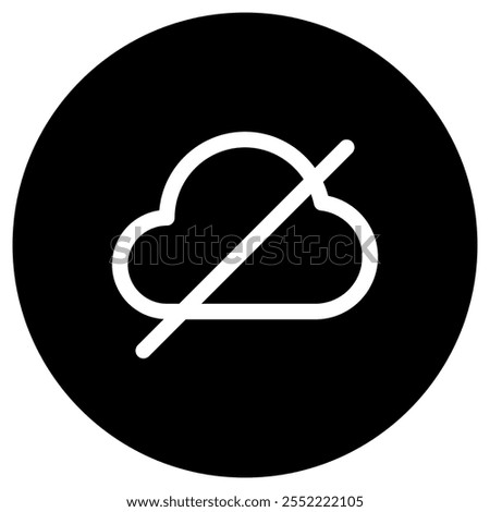 Editable vector no cloud connection icon. Black, line style, transparent white background. Part of a big icon set family. Perfect for web and app interfaces, presentations, infographics, etc