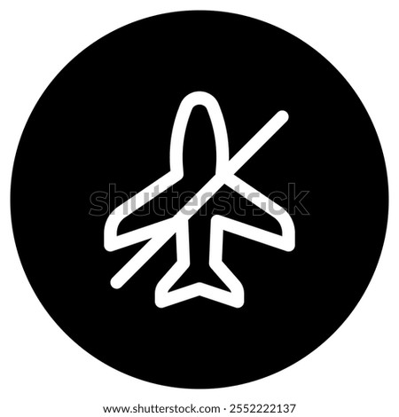 Editable vector airplane mode off icon. Black, line style, transparent white background. Part of a big icon set family. Perfect for web and app interfaces, presentations, infographics, etc