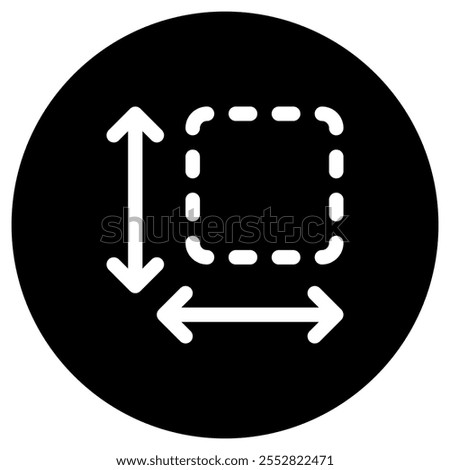 Editable size, area measurement vector icon. Part of a big icon set family. Perfect for web and app interfaces, presentations, infographics, etc