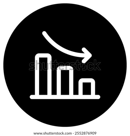 Editable bar chart, investment loss vector icon. Part of a big icon set family. Perfect for web and app interfaces, presentations, infographics, etc