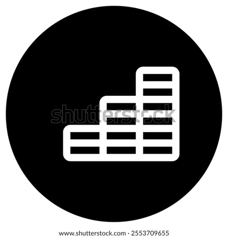 Editable coin stack, bar chart vector icon. Part of a big icon set family. Finance, business, investment, accounting. Perfect for web and app interfaces, presentations, infographics, etc