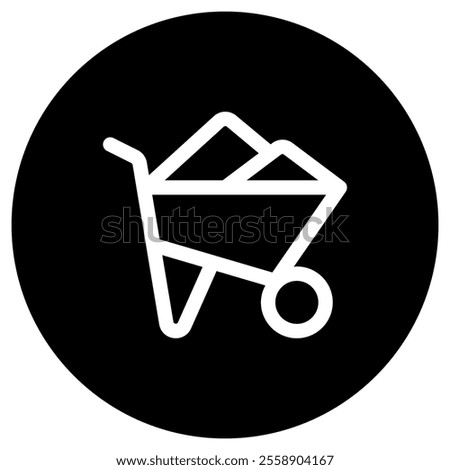 Editable wheelbarrow, cart, wheel, carrying, building vector icon. Construction, tools, industry. Part of a big icon set family. Perfect for web and app interfaces, presentations, infographics, etc