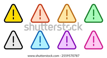 Editable vector alert warning danger triangle icon. Black, line style, transparent white background. Part of a big icon set family. Perfect for web and app interfaces, presentations, infographics, etc