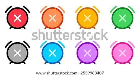 Editable vector turn off, close, delete alarm icon. Black, line style, transparent white background. Part of a big icon set family. Perfect for web and app interfaces, presentations, infographics, etc